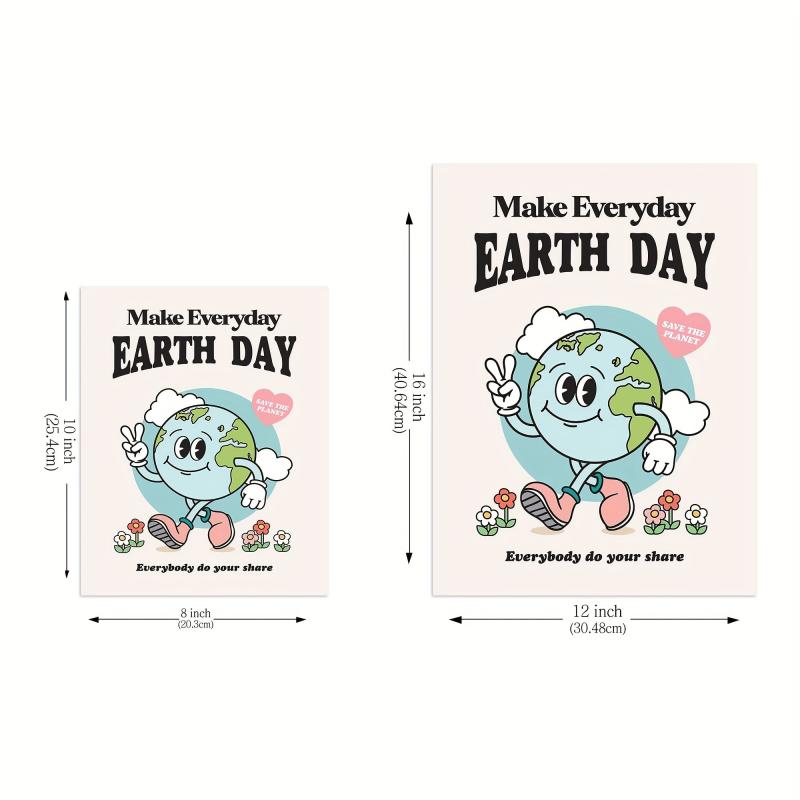 Vintage Earth Poster Wall Art Retro Environmental Poster