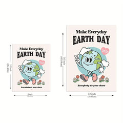 Vintage Earth Poster Wall Art Retro Environmental Poster