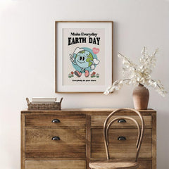 Vintage Earth Poster Wall Art Retro Environmental Poster