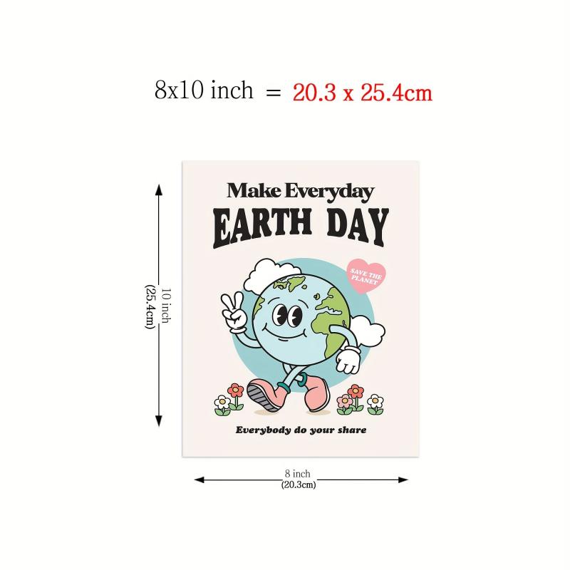 Vintage Earth Poster Wall Art Retro Environmental Poster