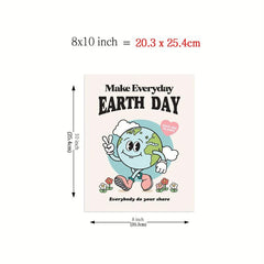 Vintage Earth Poster Wall Art Retro Environmental Poster