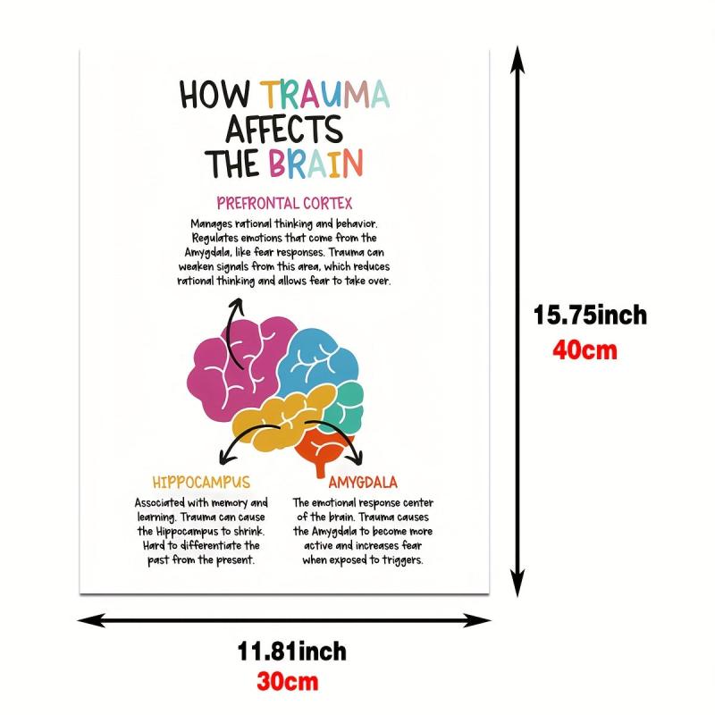 Canvas Poster How Trauma Affects the Brain Positive Affirmations Wall Painting