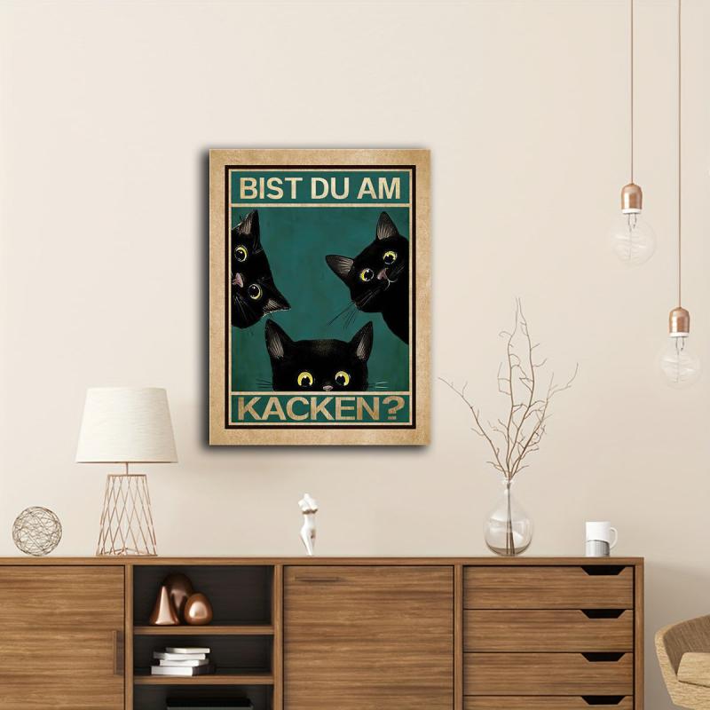 Canvas Poster Three Kittens Abstract Wall Painting Ideal Gift