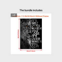 Wild Lion Motivational Quote Canvas Poster for Home Decor