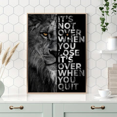 Wild Lion Motivational Quote Canvas Poster for Home Decor