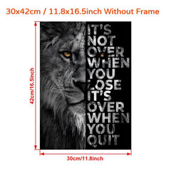 Wild Lion Motivational Quote Canvas Poster for Home Decor