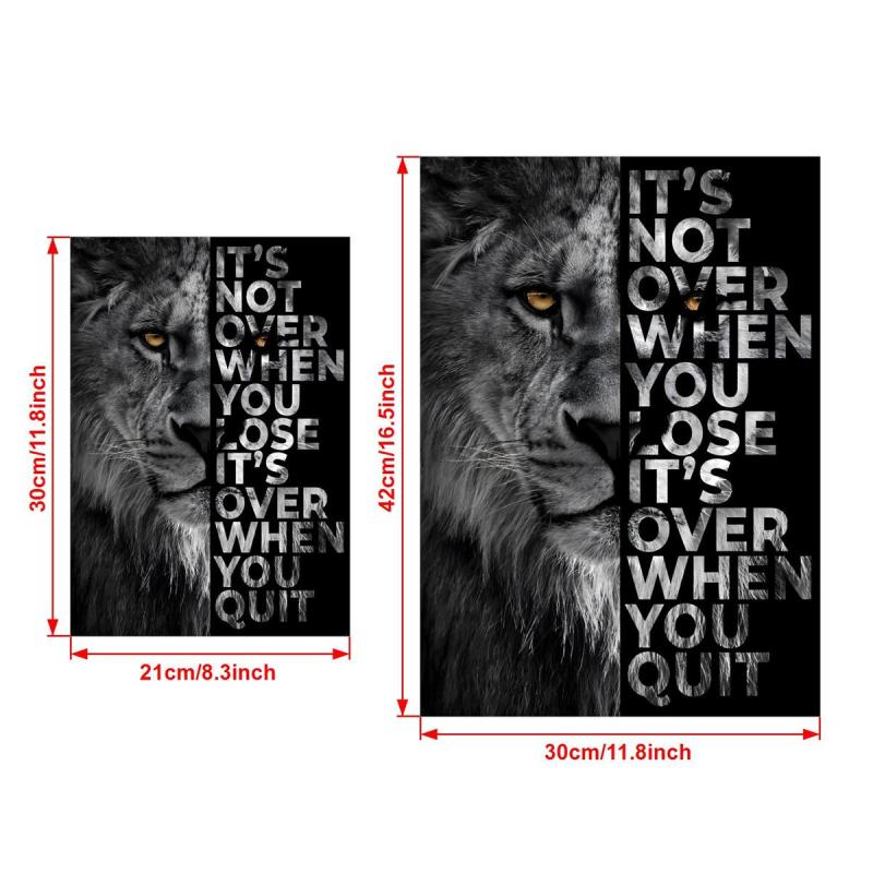 Wild Lion Motivational Quote Canvas Poster for Home Decor