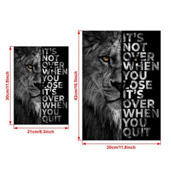Wild Lion Motivational Quote Canvas Poster for Home Decor