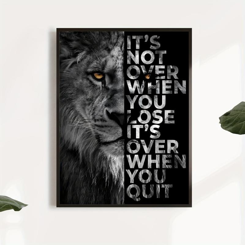 Wild Lion Motivational Quote Canvas Poster for Home Decor