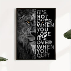 Wild Lion Motivational Quote Canvas Poster for Home Decor