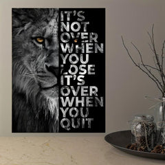 Wild Lion Motivational Quote Canvas Poster for Home Decor