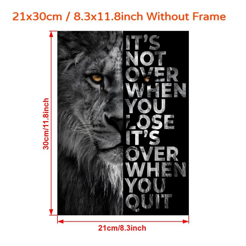 Wild Lion Motivational Quote Canvas Poster for Home Decor