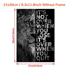 Wild Lion Motivational Quote Canvas Poster for Home Decor