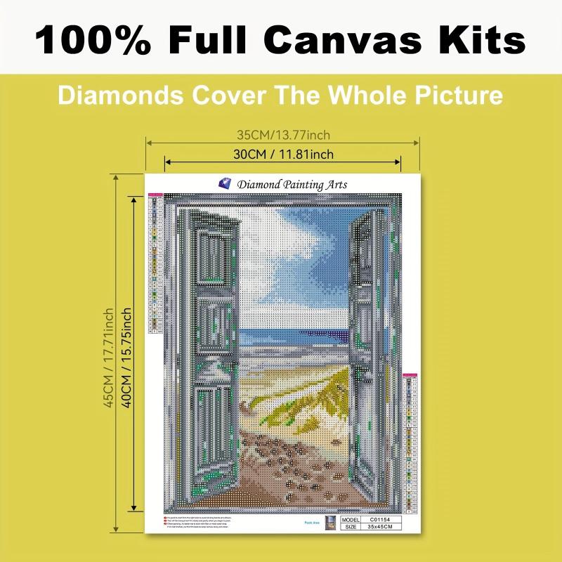 5D Diamond Painting Kit: Window & Sea Dogs/Horses Full Drill Embroidery