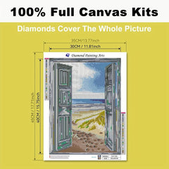 5D Diamond Painting Kit: Window & Sea Dogs/Horses Full Drill Embroidery