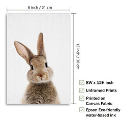 2pcs Retro Bunny Rabbit Tail Canvas Posters for Home Decor