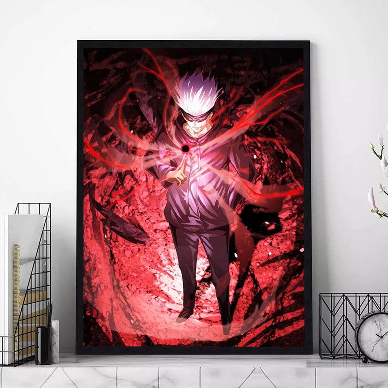 Red Abstract Anime Artistic Poster Wall Art Canvas Painting Boys Gift