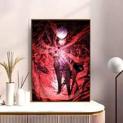 Red Abstract Anime Artistic Poster Wall Art Canvas Painting Boys Gift
