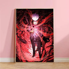 Red Abstract Anime Artistic Poster Wall Art Canvas Painting Boys Gift