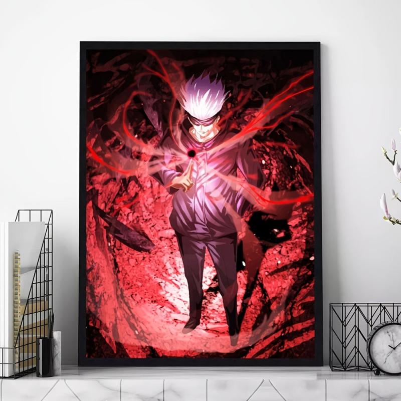 Red Abstract Anime Artistic Poster Wall Art Canvas Painting Boys Gift