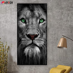 5D Grey Lion Portrait Wild Animal DIY Diamond Painting Kit