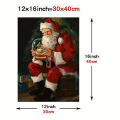 Christmas Santa Claus Print On Canvas HD Abstract Office Wall Art