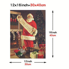 Christmas Santa Claus Print On Canvas HD Abstract Office Wall Art