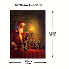 Christmas Santa Claus Print On Canvas HD Abstract Office Wall Art
