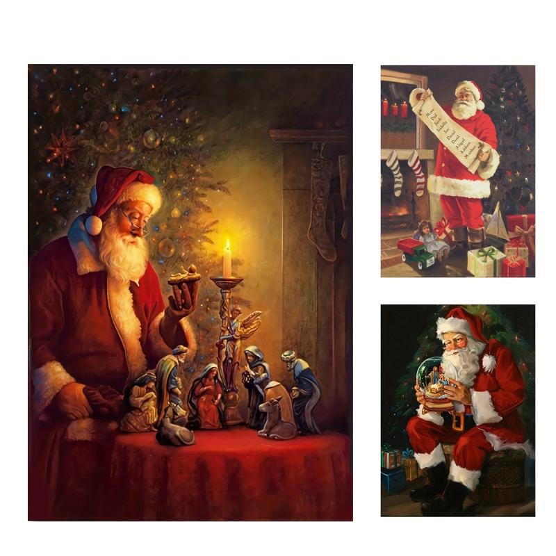 Christmas Santa Claus Print On Canvas HD Abstract Office Wall Art