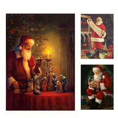 Christmas Santa Claus Print On Canvas HD Abstract Office Wall Art