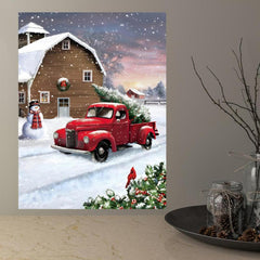 Christmas Canvas Poster Modern Art Snowman Poster Wall Art