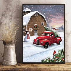 Christmas Canvas Poster Modern Art Snowman Poster Wall Art