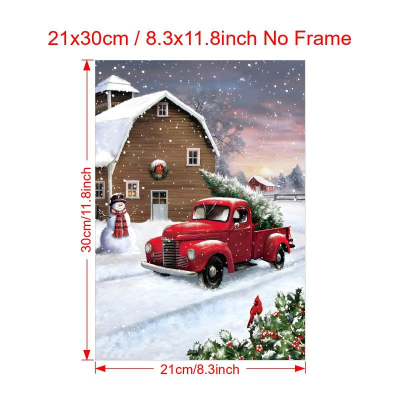 Christmas Canvas Poster Modern Art Snowman Poster Wall Art