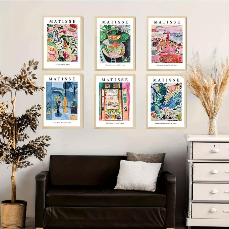 6pcs Matisse Abstract Canvas Wall Art Prints
