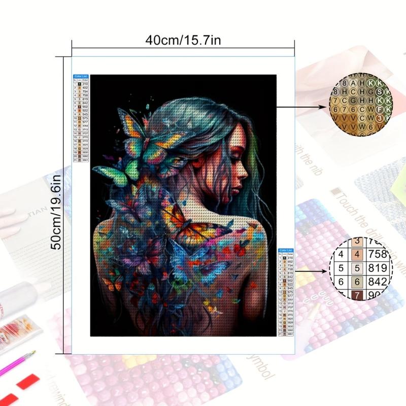 Butterfly Diamond Painting Kit for Adults - 5D DIY Diamond Art Embroidery Craft