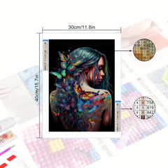 Butterfly Diamond Painting Kit for Adults - 5D DIY Diamond Art Embroidery Craft
