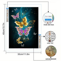Butterfly 5D Diamond Painting Kit for Adults DIY Paint Full Drill Diamonds