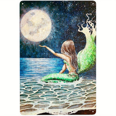 Vintage Mermaid Stay Wild Moon Child Tin Sign