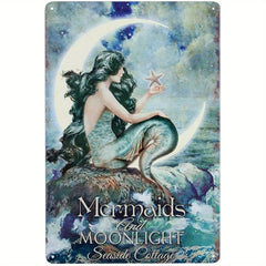 Vintage Mermaid Stay Wild Moon Child Tin Sign
