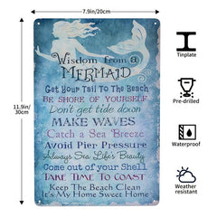 Vintage Mermaid Stay Wild Moon Child Tin Sign