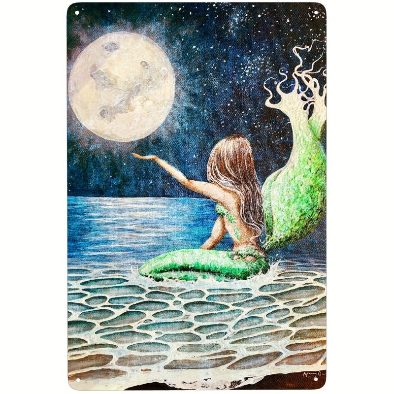 Vintage Mermaid Stay Wild Moon Child Tin Sign