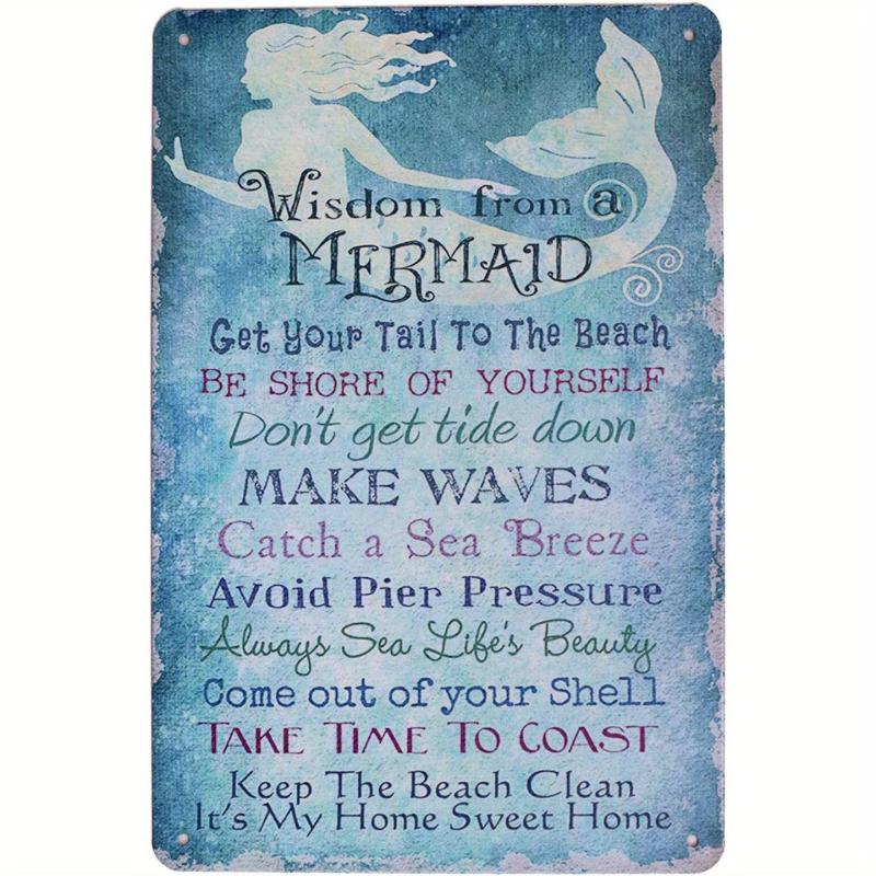 Vintage Mermaid Stay Wild Moon Child Tin Sign