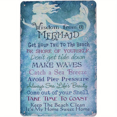 Vintage Mermaid Stay Wild Moon Child Tin Sign