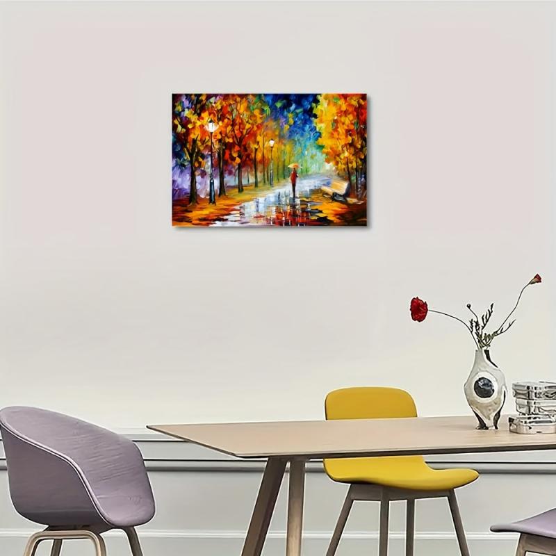 Framed Tree Painting On Canvas Wall Art for Home Decor