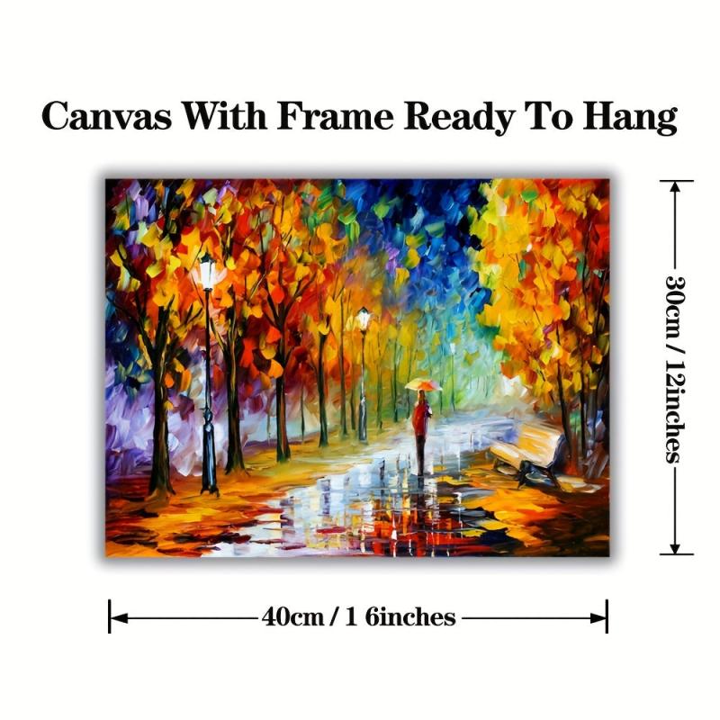 Framed Tree Painting On Canvas Wall Art for Home Decor