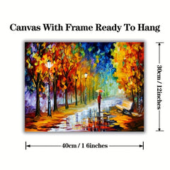 Framed Tree Painting On Canvas Wall Art for Home Decor