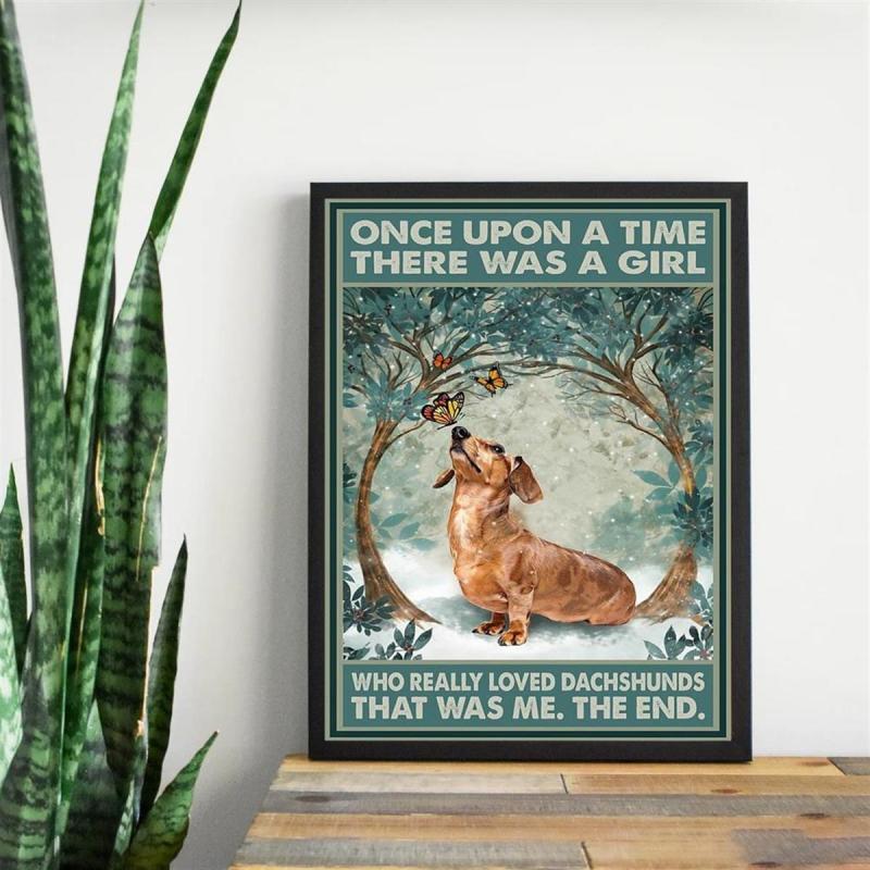 Girl Who Loved Dachshunds Canvas Art - No Frame