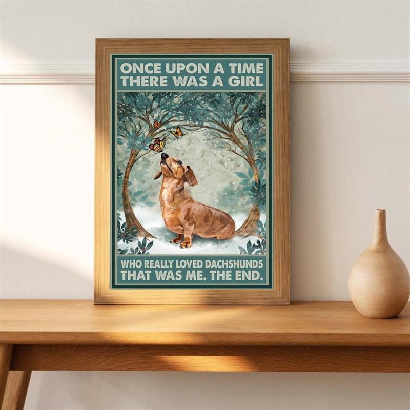 Girl Who Loved Dachshunds Canvas Art - No Frame