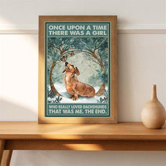 Girl Who Loved Dachshunds Canvas Art - No Frame