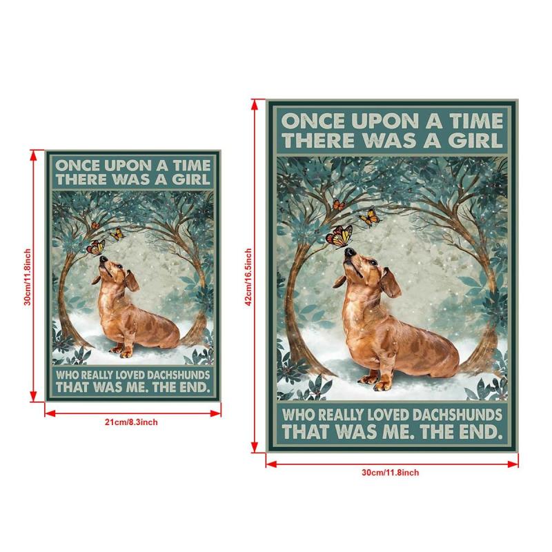 Girl Who Loved Dachshunds Canvas Art - No Frame